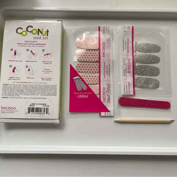 ✨💝2/$10💝✨ Incoco Glitter and Pink Polka Dot Nail Art Set Like A Charm Coquette - Picture 5 of 5